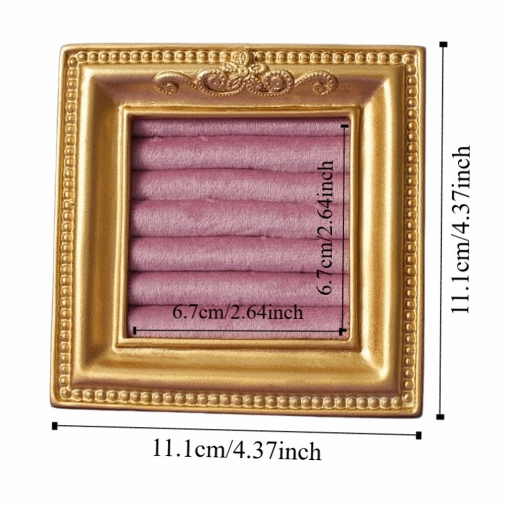 Vintage Gold Ring Display Stand Velvet Organizer Jewelry Display Rack  Wedding & Birthday Gifts