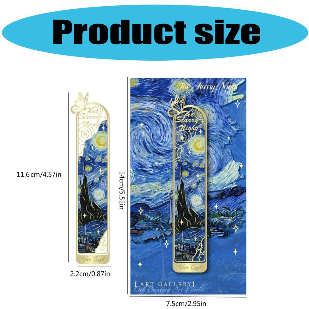 Vintage Art Bookmarks Oil Painting Themed Bookmarks Hollow Out Metal Bookmarks Book Page Divider for Book Lover Teacher