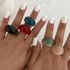 Ingemark Y2K Kpop Colorful Resin Plastic Finger Rings for Women Trend New Fashion Boho Irregular Rings Aesthetic Jewelry Gift