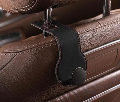 Set of 2 Car Seat Hooks for 30kg Weight Made of Selected Leather and for Back Seats and Passenger Car Convenient and More Headrests, Capacity, Metal,