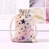 Advent Calendar Christmas Drawstring Gift Bag Set with Deer Pattern, 1-24 Count Cotton Bags