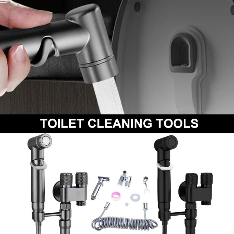 Handheld Bidet Sprayer Attachment Bidet Toilet Sprayer with Double Outlet Valves Washing Toilet Accessories Easy to Use