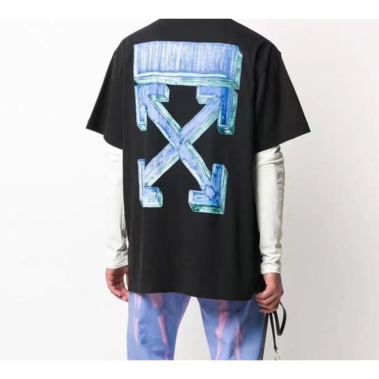 OFF WHITE Marker Blue Arrows Oversized Tee OMAA038E20JER0021045