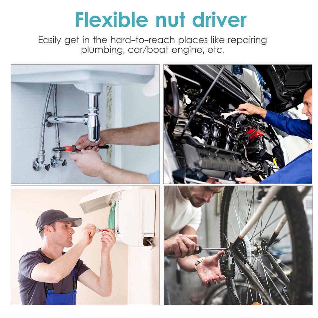 Ible Hose Clamp Driver 7mm Nut Driver Non-Slip Socket Wrench Automotive Lacement Clamp Tool for Marine Auto