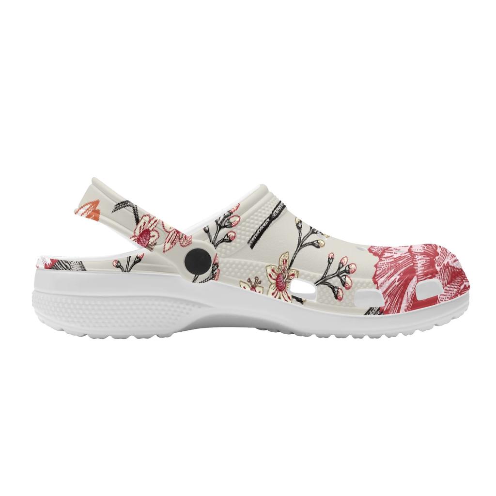Women Men EVA Garden Clogs Bright Printed Flexible Soft Slip On Garden Shoes Beach Pool Bathroom Home Walking Shoes Home Use