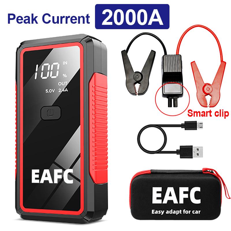 2000A/1200A Jump Starter Power Bank Portable 12V Car Battery Booster Charger LED Light For Petrol Diesel 6.0L/4.0L Car Starter