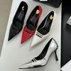 Fashion 2025 New Designer Hollow Out Women Pump Street Style Pointed Toe Party Prom Thin High Heels Sandals Spring Mule Shoes for Women