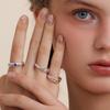 Fashion Colorful Zircon Adjustable Ring for Women Sweet Design Geometric Heart Crystal Finger Y2K Accessories Fine Jewelry Gifts