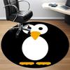 1pc Penguin Office Round Area Rug, Indoor Mat Suitable For Office, Under Office Chairs Bedroom Living Room Home Decor, Room Deco