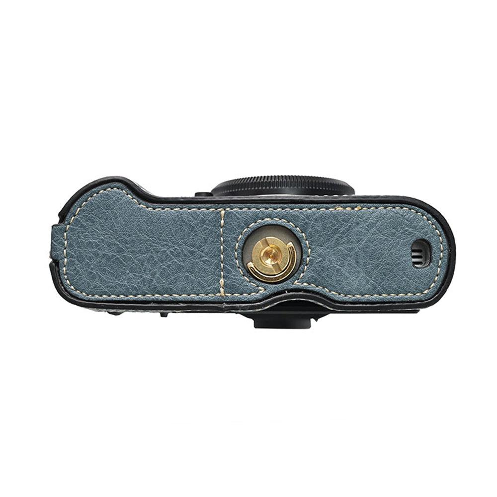 Litchi Pattern PU Leather Camera Half Case for Fujifilm XT50 Fuji X-T50 Bottom Battery Opening Magnetic Cover