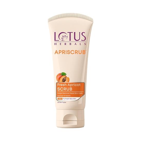 Lotus Herbals Apriscrub Скраб для лица со свежим абрикосом | Натуральный отшелушивающий скраб для лица | Без химикатов | Для всех типов кожи | 180 г