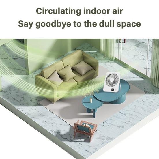 Hordozható asztali ventilátor Újratölthető, 1200 mAh-s akkumulátorral működő álló ventilátor digitális kijelzővel Rendkívül csendes, összecsukható asztali ventilátor 5 fokozatban állítható