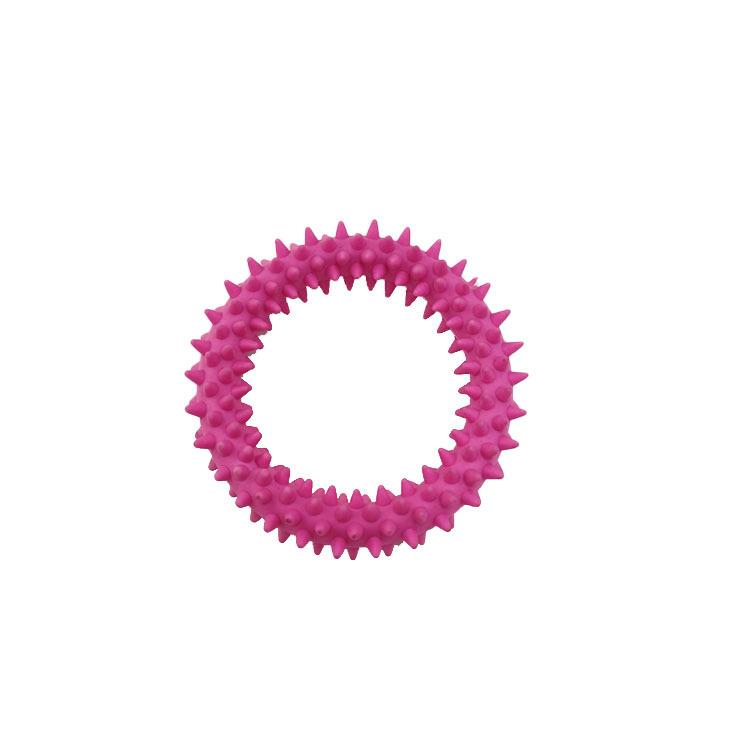 Soft Glue Dog Teething Toy Spiked Circle Teddy Teething Pet Toy