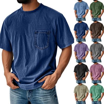 Men'S Fashionable Lapel And Shoulder Length Short Sleeved Casual Top
