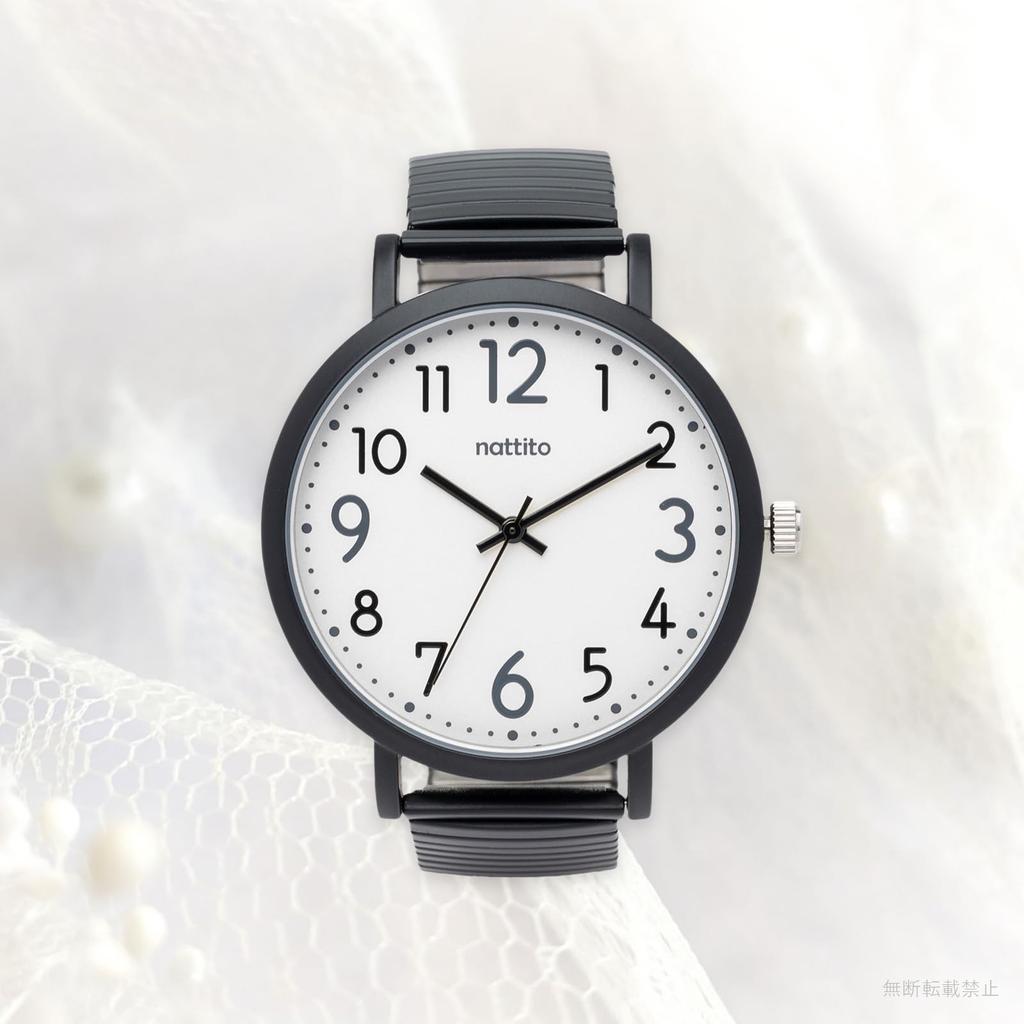 Fieldwork Women's Analog Watch with Metal Band and Accordion Strap, Stainless Steel, Simple Design, Greco Black, ST300-5