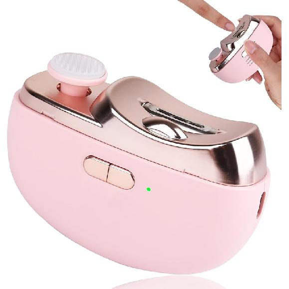 2025 Upgraded Electric Nail Clipper, Electric Nail File, 2 Speeds Automatic Nail Trimmer with LED Light & Clip Storage - USB Rechargeable for Baby, S
