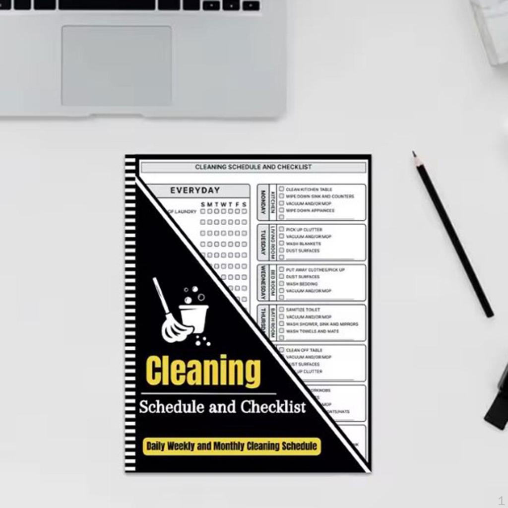 Cleaning Notebook Log Book Portable Lightweight Multi-purpose Practical for Busy Women