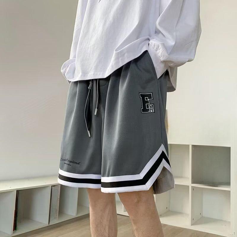 

Мужские спортивные брюки-пять четвертей, простые повседневные брюки, однотонные, весна и осень, молодежная мода, свободный крой L