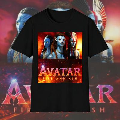 Avatar Ogień i Popiół Plakat Sci-Fi Koszulka Rekreacyjna | Ognisty Czerwony Kinowy Artystyczny Nadruk 100% Czystej Bawełny Oddychająca Koszulka