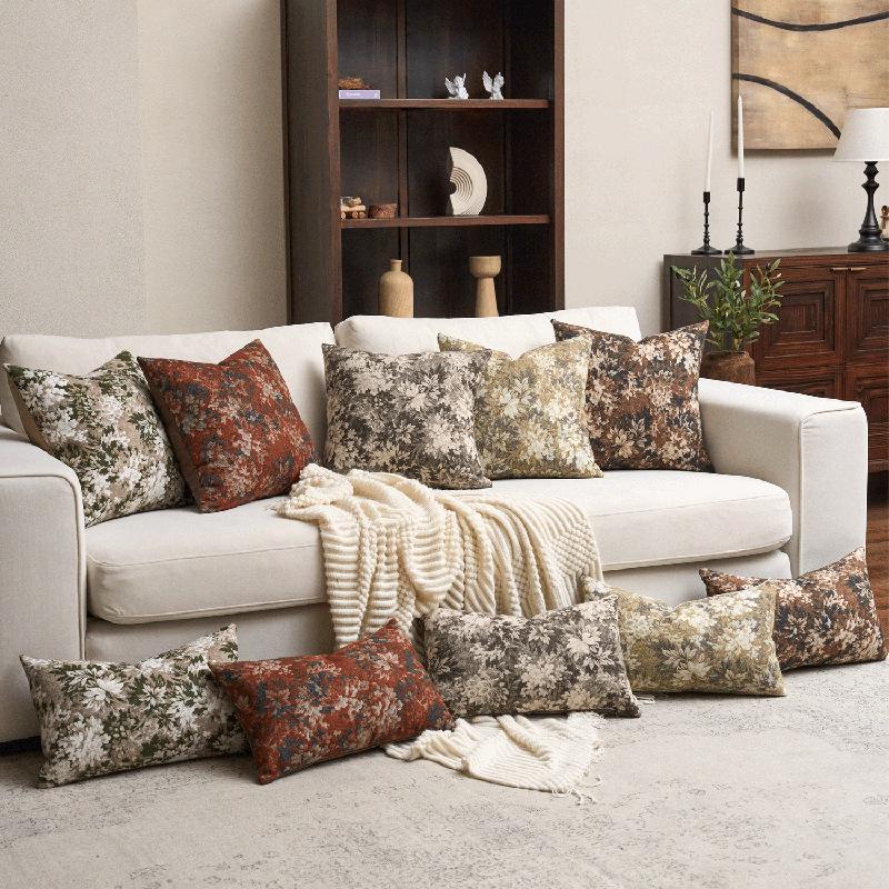 Floral Retro Farmhouse Style Sofa Cover - Decorative Living Room/Bedroom, 1 Piece Without Pillow Core