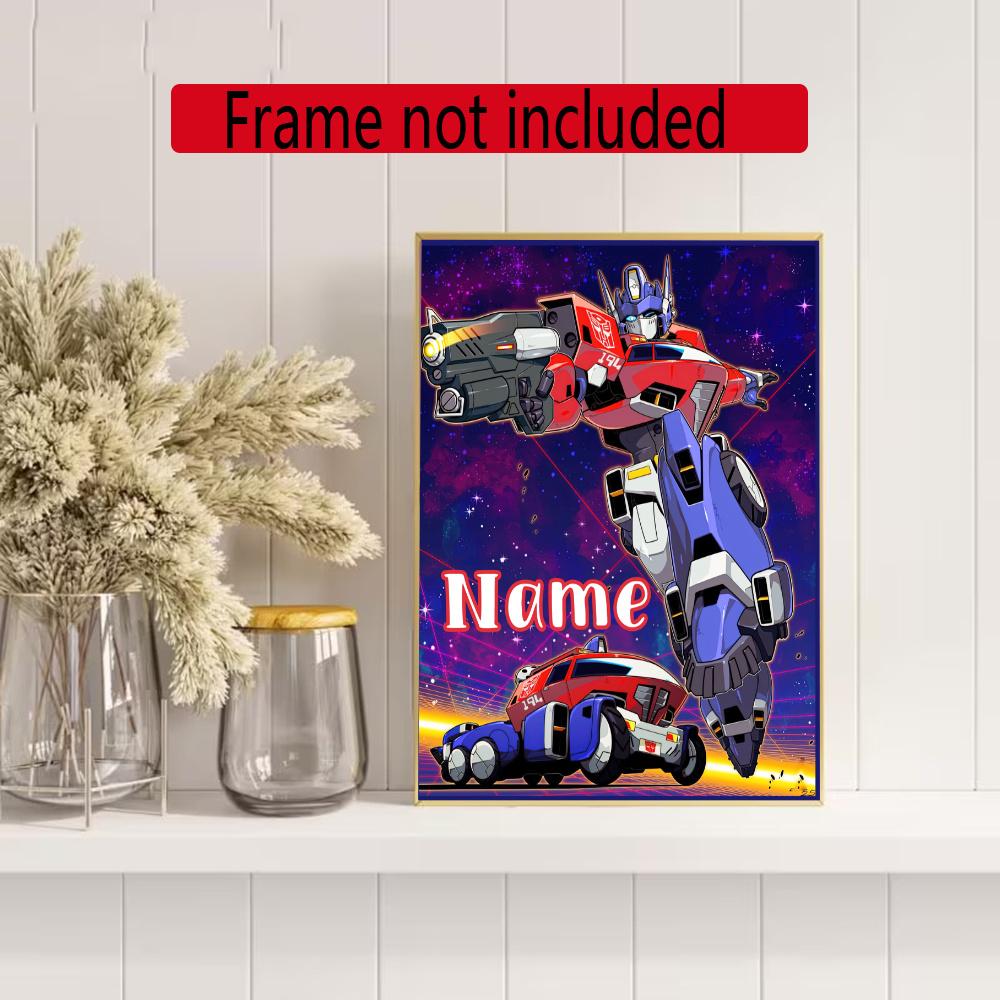 Love Transformers Customize Your Name Diamond Painting Round Diamond Diy Frameless Holiday Artwork Suitable For Home Office Wall Decoration