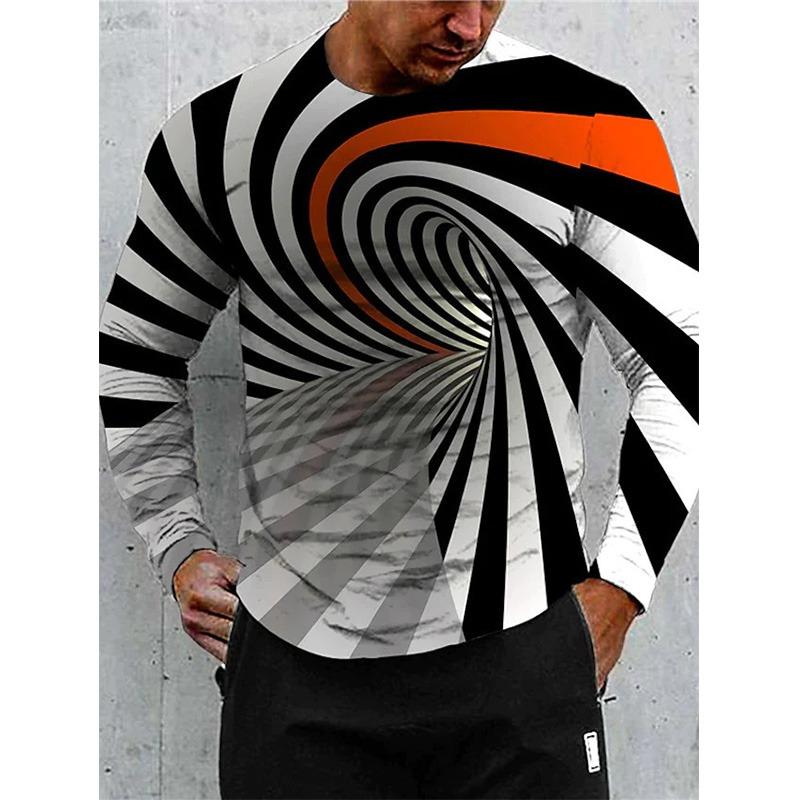 New Abstract Swirls Vortex 3D Print T-Shirts Men Woman Long Sleeve T Shirt Streetwear Harajuku Pullovers Tees Tops Kids Clothing