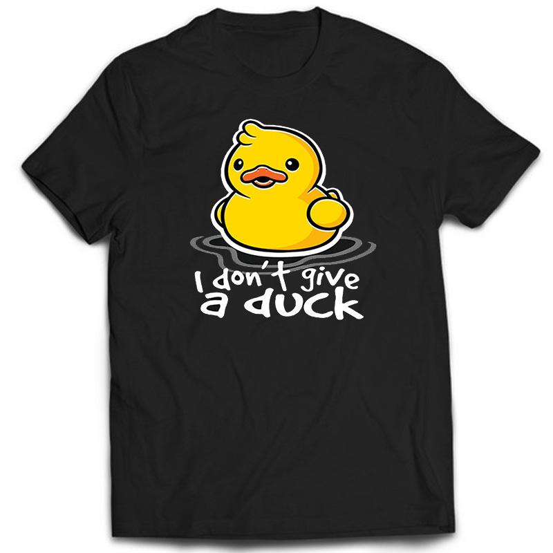 

I Dont Give A Duck Tshirt Casual Harajuku Daily Vintage Short Sleeve Cartoon Hip Hop Cool Streetwear 100 Cotton ONeck Tops S