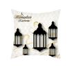 Eid Mubarak Ramadan Luna Dorata Stampa Etnica Federa Copricuscino in Poliestere Decorativo per Casa Camera da Letto