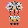 3Pcs Keychain Magnetic Mahjong Panda Doll Good Luck Charm Key Chain Backpack Bag Handbag Accessories