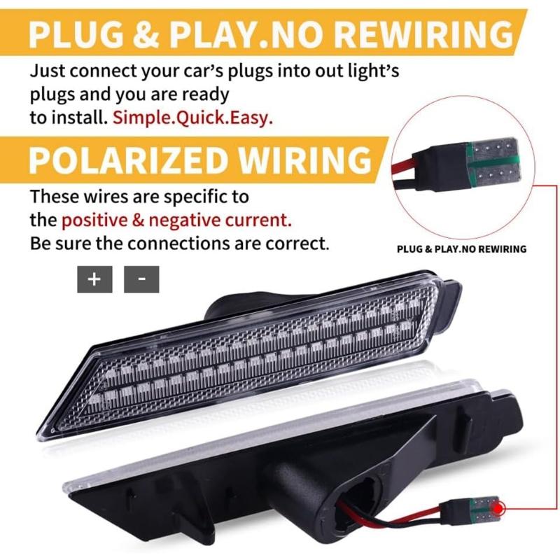 High Brightness Waterproof LED Side Marker Lamps Amber Light High Durability Clear Housing Improved Vehicle Visibility