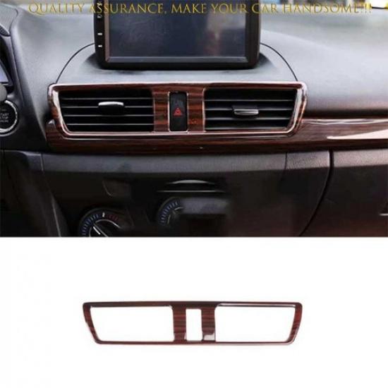 For Mazda 3 Axela 2014-2018 Brown Wood Grain Center Console AC Air Outlet Vent