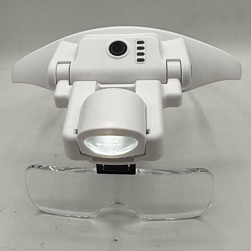 Lightweight USB Rechargeable Head Mounted Eyeglasses Magnifier With Led Light For Reading And Electronics Repair