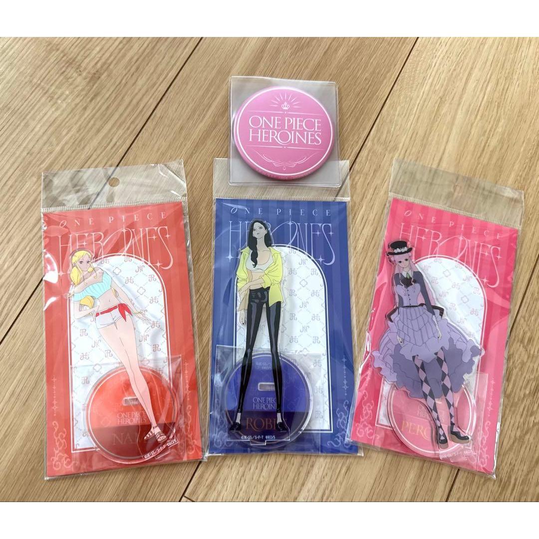 Used One Piece Heroines Sparkling Acrylic Stand Nami Robin Perona Mirror