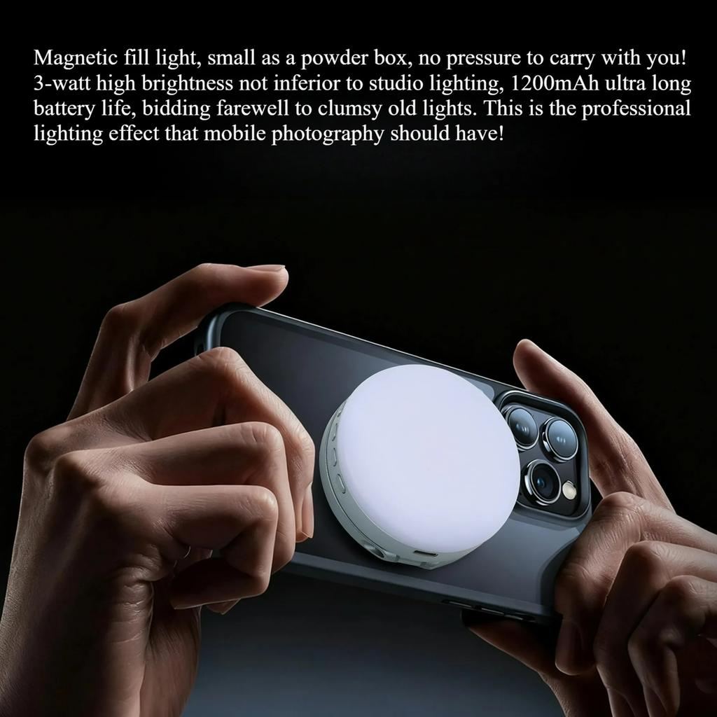 Magnetic Mini Selfie Light Adjustable Brightness Smartphone Photography Flash Led For Iphone Xiaomi Huawei Samsung