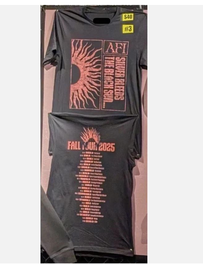 New AFI Band Fall Us Tour 2025 short sleeve black color 2 side shirt Unisex T-Shirt XXXXL