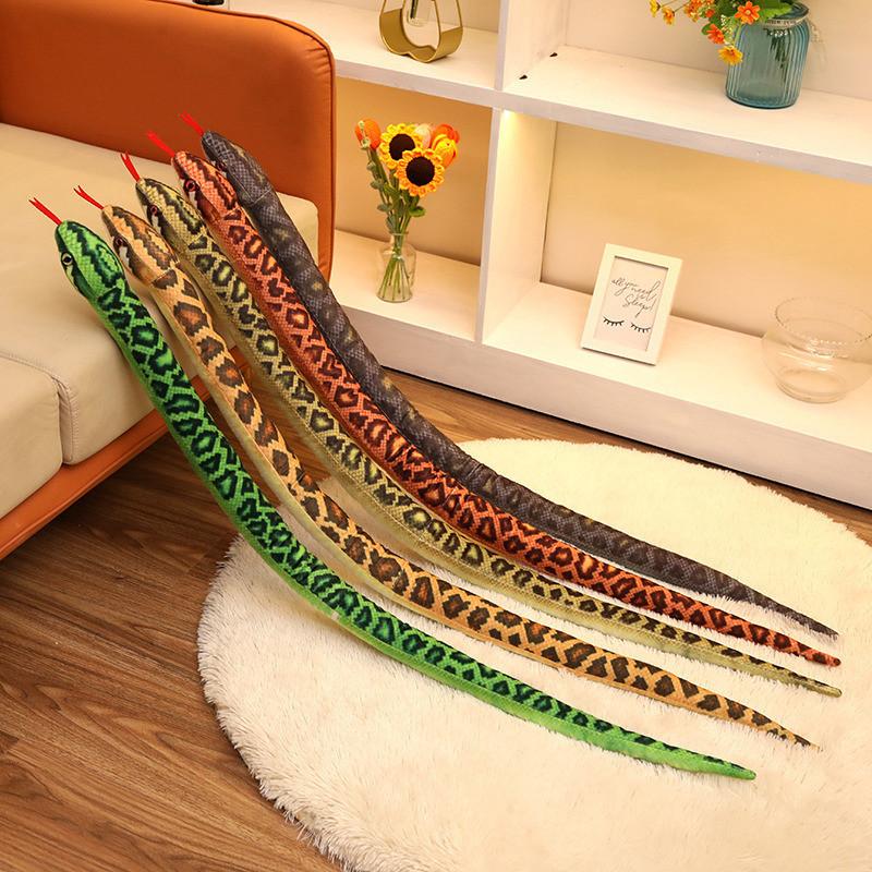 Realistic Large Snake Plush Toy For Kids Soft And Cuddly 120cm Pp Cotton Stuffed Animal