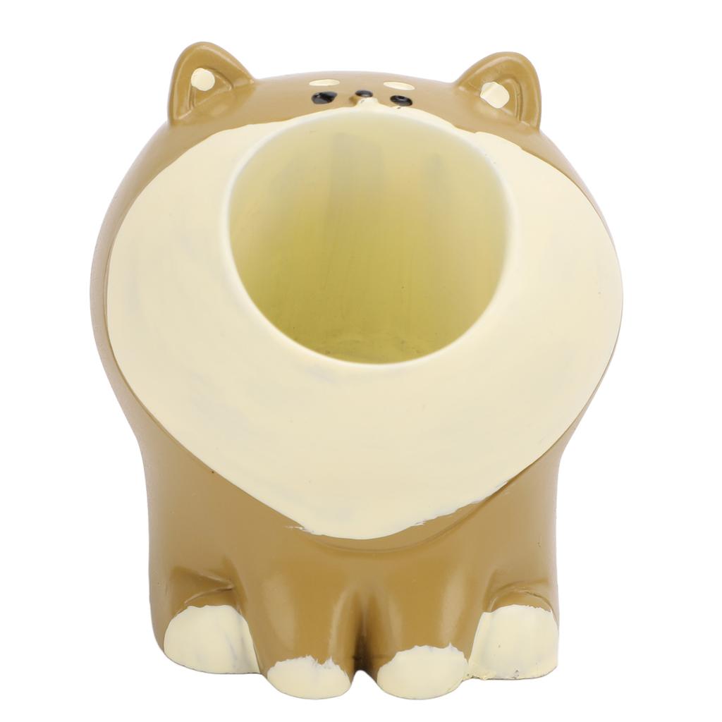 Resin Cute Animals Pen Organizer Cute Decoration Animal Pen Storage Stand Holder for Desk Brown