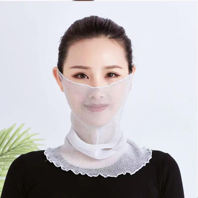 Women's Versatile Silk Neck Gaiter: Pullover, Sun Protection, Ear-Hanging, All-Match Scarf & Mask