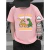 European sizes Boys' T-Shirt Dinosaurs Boy Loves Just A Who , Ideal for Outdoor Activities, Soft Knitted Top, Comfortable And Breathable