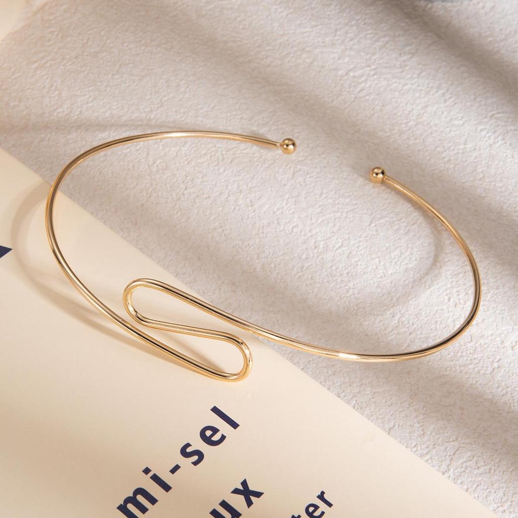 European & American High-End Gold Wire Multi-Layer Bracelet Necklace.