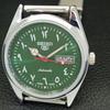 VINTAGE REFURBISHED SEIKO 5 AUTOMATIC 6309A JAPAN MENS GREEN WATCH a441178-4