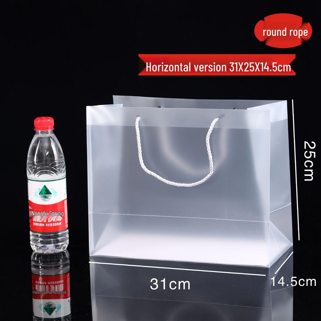 In Stock PVC Transparent Tote Bag, Frosted PP Plastic Gift/Souvenir Packaging, Wedding Candy Bag