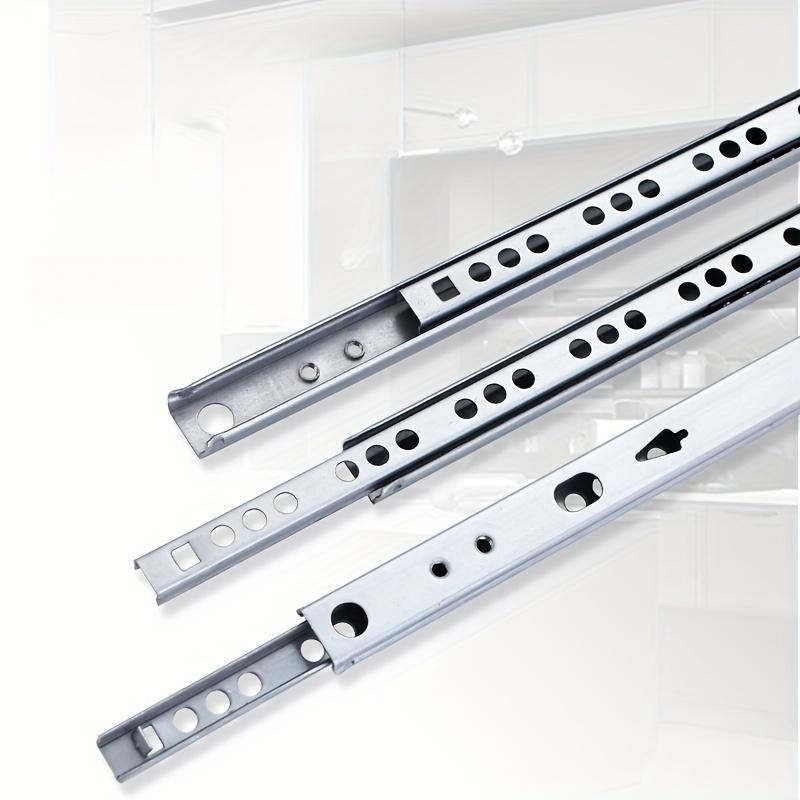 17mm Wide Silent Drawer Slides with Damping Steel Balls Polished Stainless Steel, Industrial Hardware