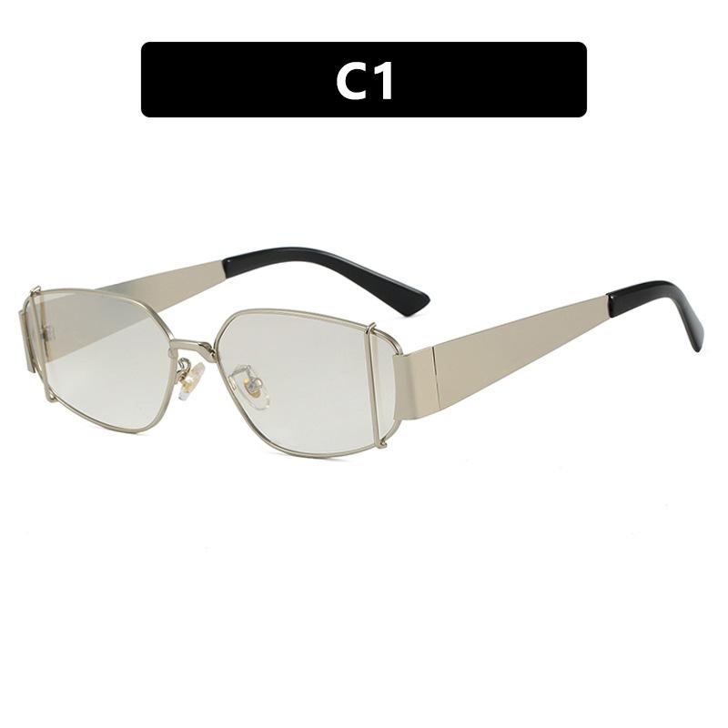 Women's sunglasses, square metal sunglasses, fashion sunglasses.