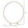 222cm Gold Tone Backdrop Stand, Round Metal Wedding Arch for Birthday Party, Bridal Shower, Graduation, Ceremony
