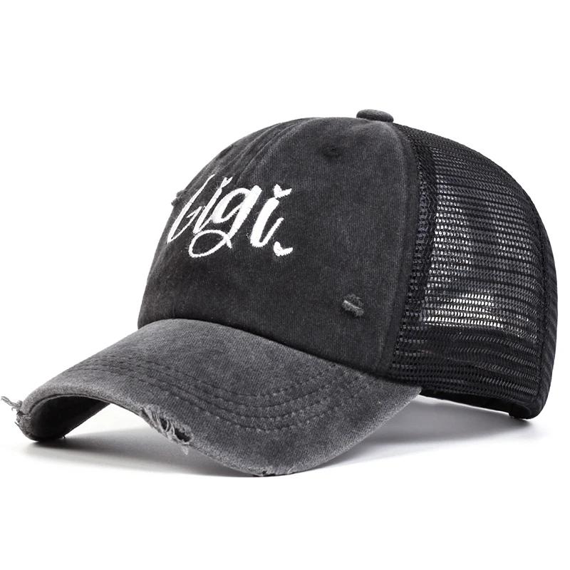 

Unisex Mimi Gigi Embroidery Wash Baseball Net Caps Spring And Autumn Outdoor Adjustable Casual Hats Sunscreen Hat Sports Cap