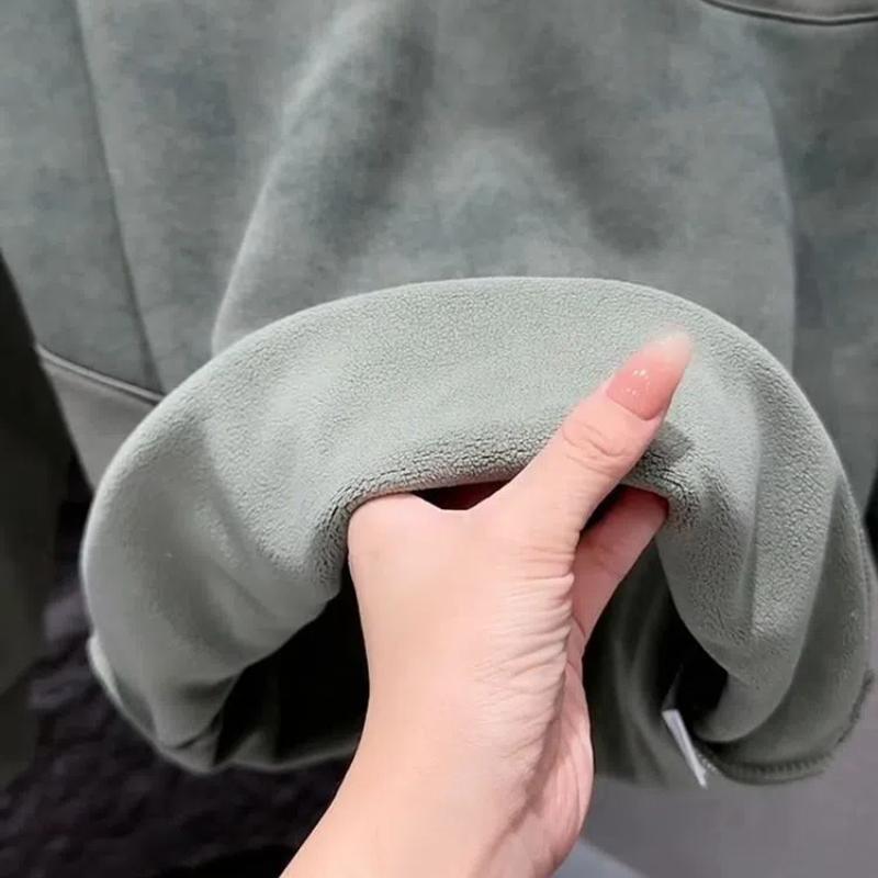 Módní trend Podzim Zima Pánské mikiny s kulatým výstřihem Gradientní barva Tie Dye Patchwork Plus Sametové Zesílené Dlouhý rukáv Volné topy