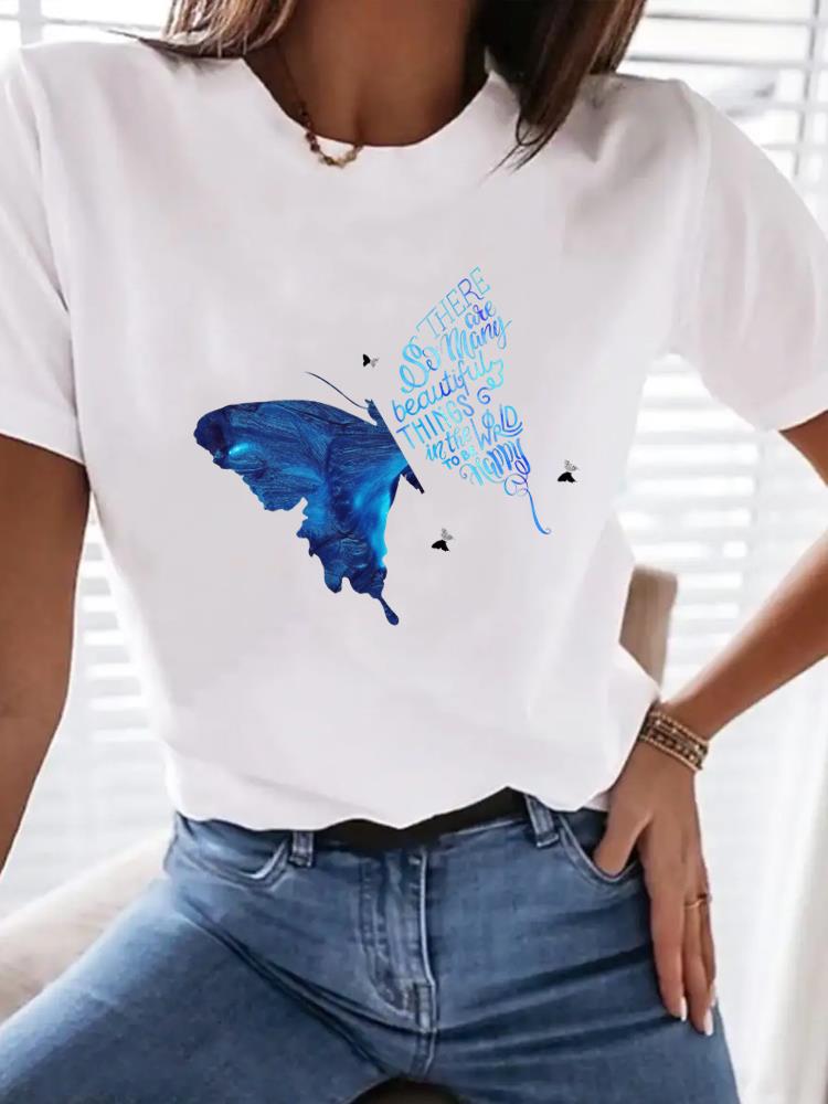(Asian Size) Lovely Holiday Trend Woman Top Fashion Women Clothing Short Sleeve T Shirt Female Graphic T-shirts Print Tee