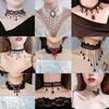 Gothic Punk Lace Choker Necklace For Women Teens Girls Rivet Heart Collar Necklace Rock Fashion Jewelry Gifts Party Necklace