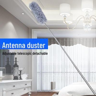 Retractable Long-Handled Curved Dusting Duster with Multifunctional Fiber Head for Household Cleaning